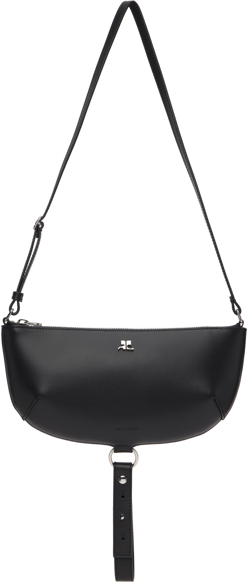 Taška cez rameno Courrèges Courrèges Holy Eclipse Leather Shoulder Bag Čierna | 325GSA190CR0065