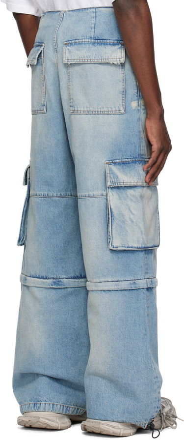 Cargo nohavice We11done We11done Faded Denim Zip-off Cargo Pants Modrá | WD-DP0-25-393-M-SK, 2