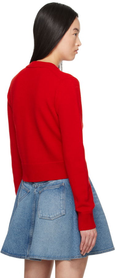 Sveter AMI AMI Paris Ami de Coeur Crewneck Wool Cardigan Červená | FKC171.KN0071, 2