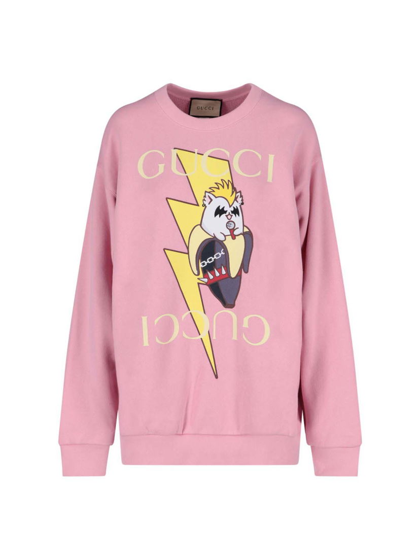 Mikina Gucci Bananya x Printed Sweatshirt Pink Ružová | 617964 XJEGK 5904