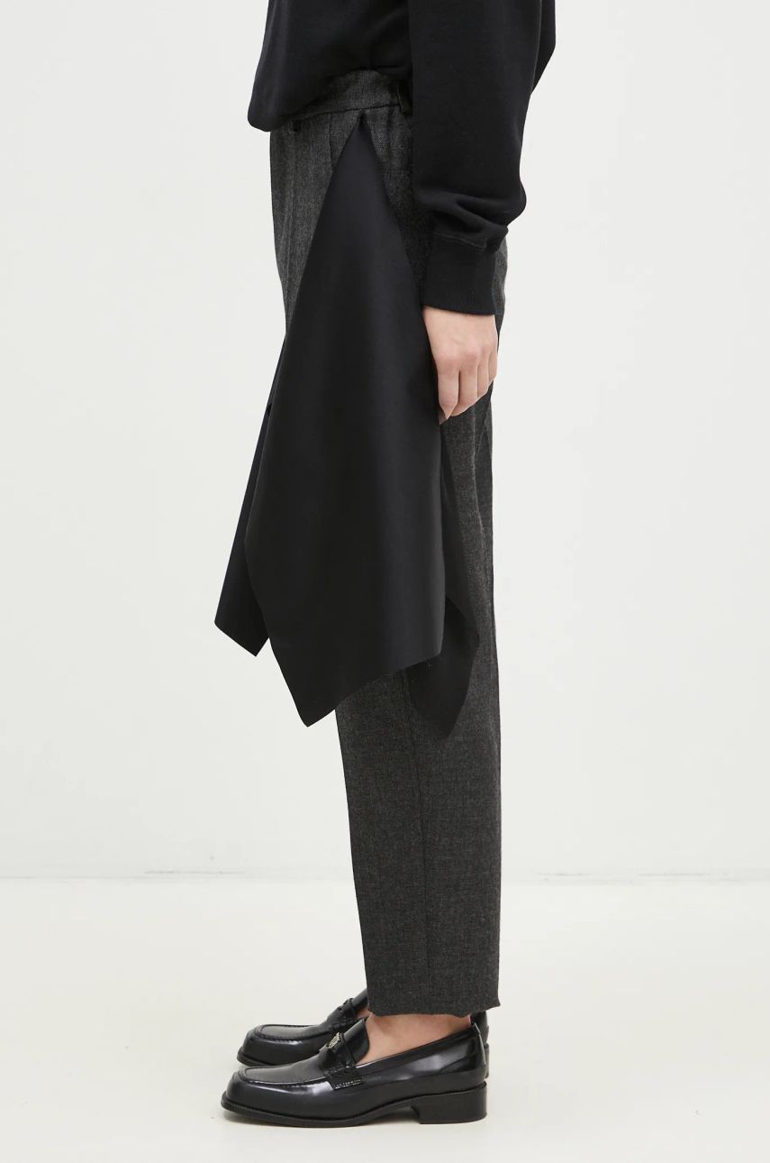 Nohavice UNDERCOVER High Waist Pants With Attached Skirt Overlay Šedá | UC2D1505, 1
