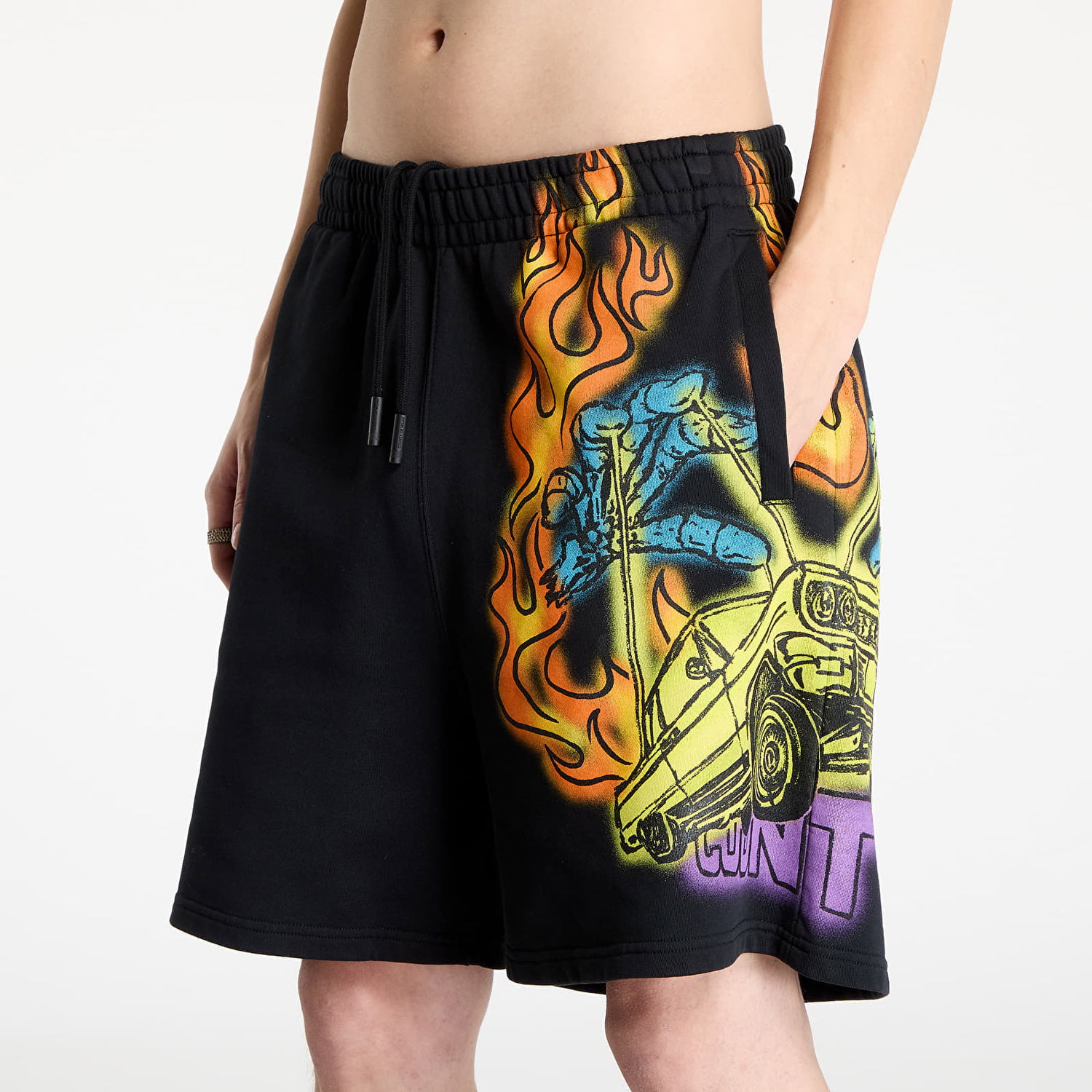 Šortky Marcelo Burlon Marcelo Burlon County Flame Comfy Sweatshorts Čierna | CMCI012S25FLE0031025, 1