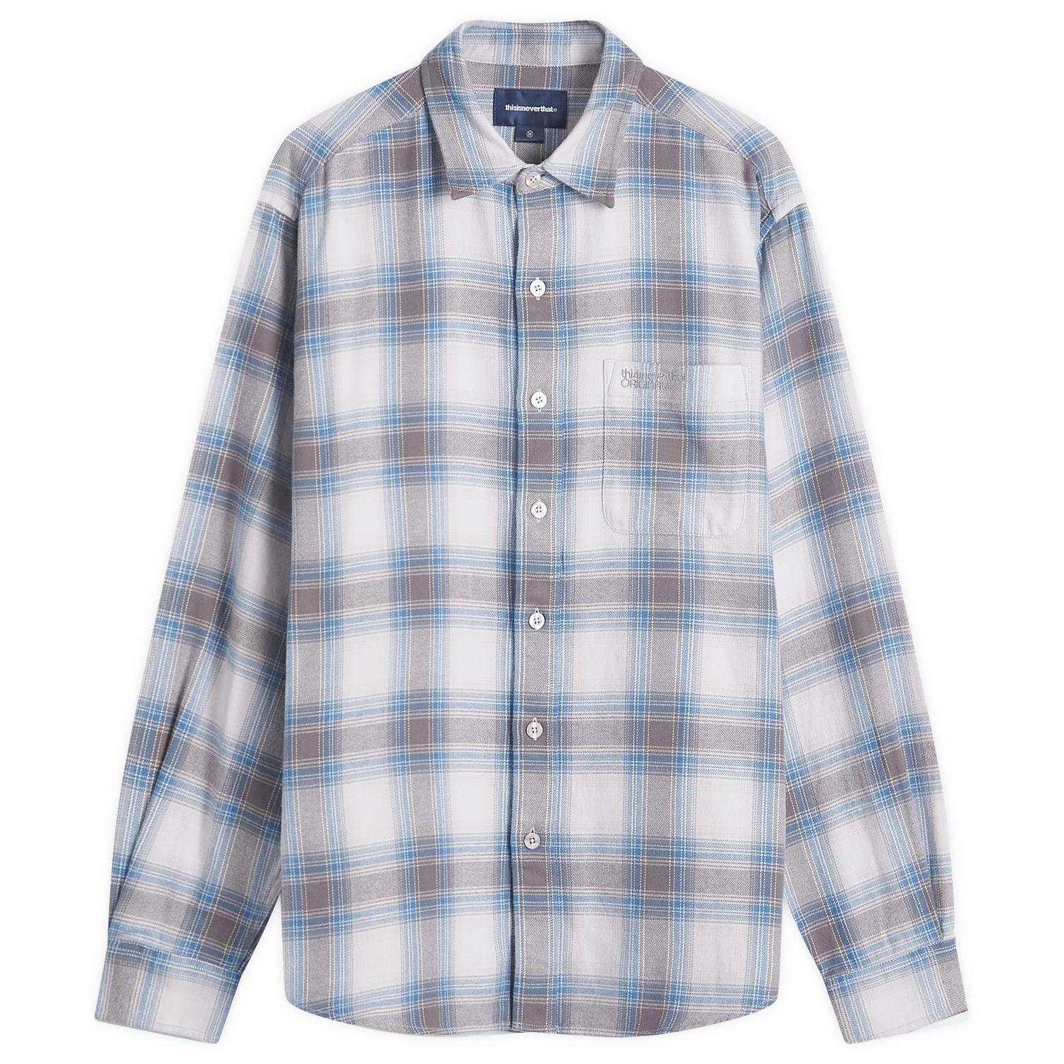 Košeľa thisisneverthat Flannel Shirt Shadow Plaid Size Large Modrá | TN243WSHTL01-BGR, 0