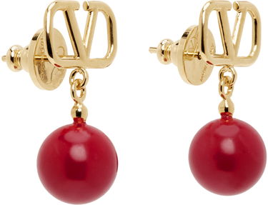 Náušnice Valentino Garavani VLogo Signature Pearl Earrings "Gold" Červená | 4W2J0E36DHC, 1