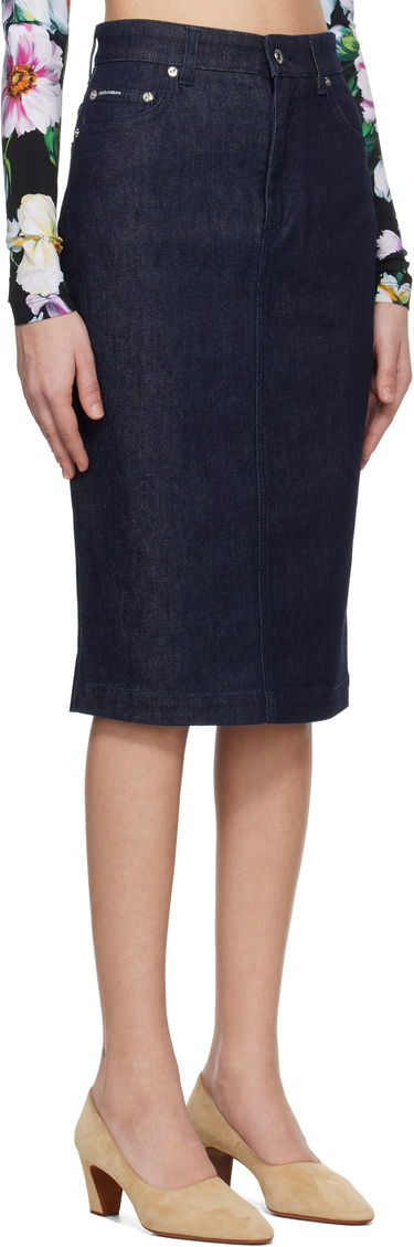 Sukňa Dolce & Gabbana Dolce&Gabbana Stretch Five Pocket Pencil Denim Midi Skirt Modrá | F4CYAD G8MS5, 1