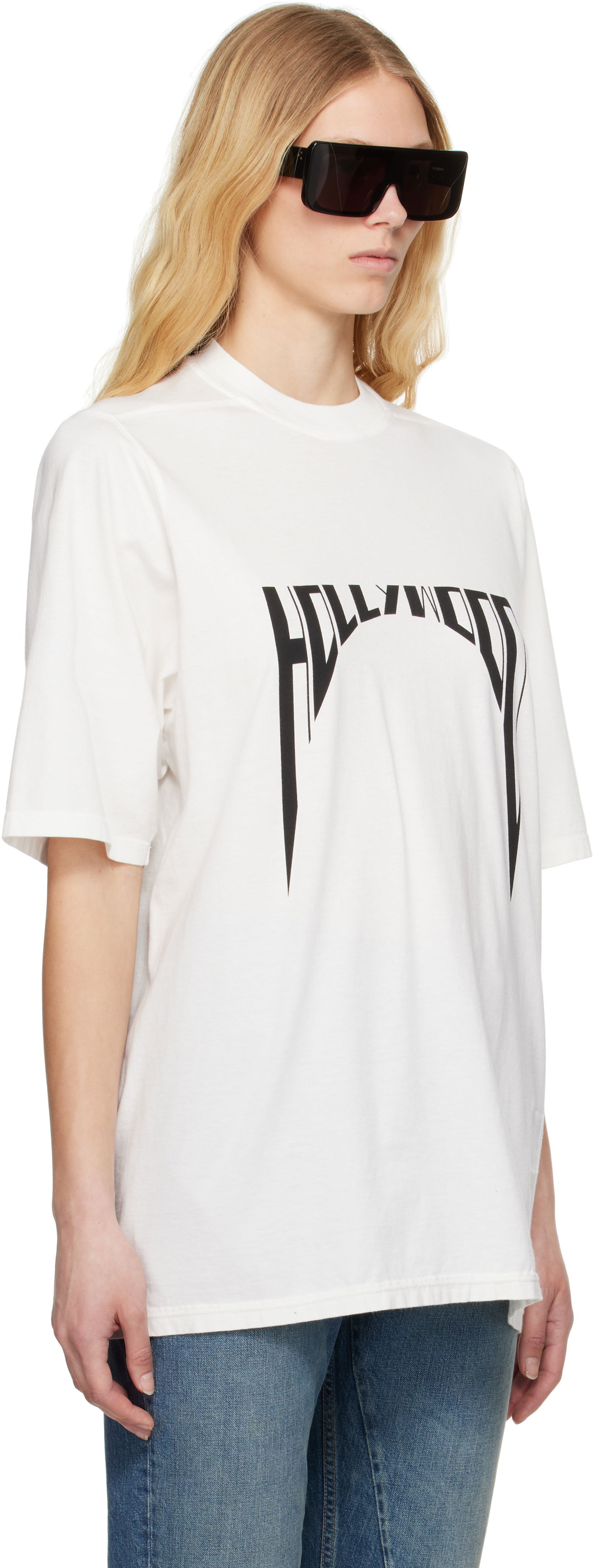 Tričko Rick Owens Rick Owens DRKSHDW Hollywood Jumbo T-Shirt Biela | DS01E3204 RNEP2, 1
