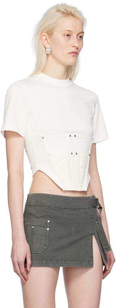 Crop Top Dion Lee Dion Lee Workwear Corset T-Shirt Biela | C3167PS24, 1