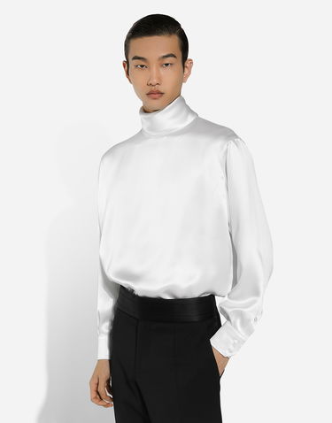 Košeľa Dolce & Gabbana Silk Turtleneck Long Sleeve Biela | G8SD9TFU1NUW0800, 3
