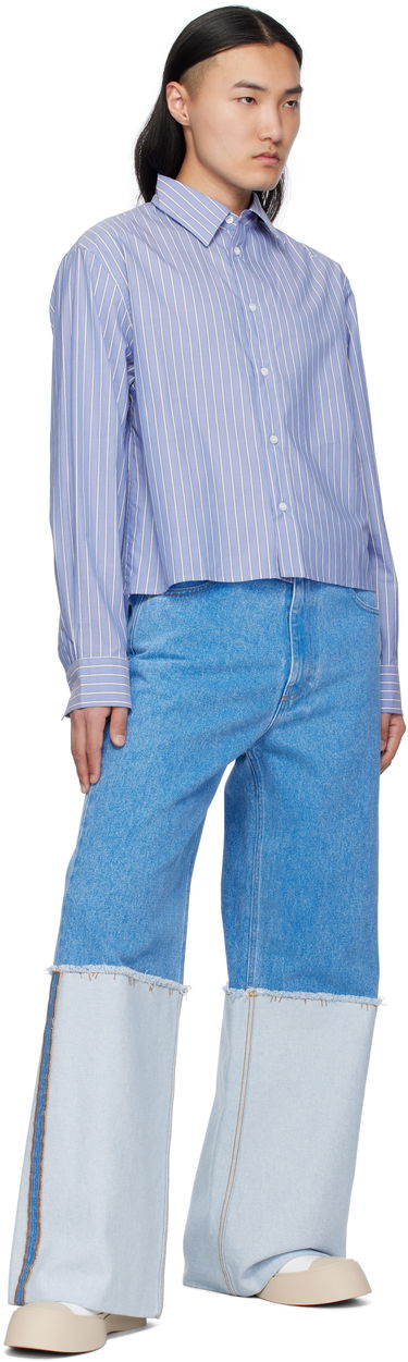 Košeľa Marni Marni Poplin Stripe Cropped Shirt Modrá | CUMU0337S0 UTC455, 3