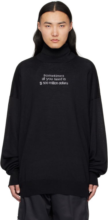 Sveter VETEMENTS VETEMENTS '500 Million Dollars' Turtleneck Sweater Čierna | UA66KN180B, 0