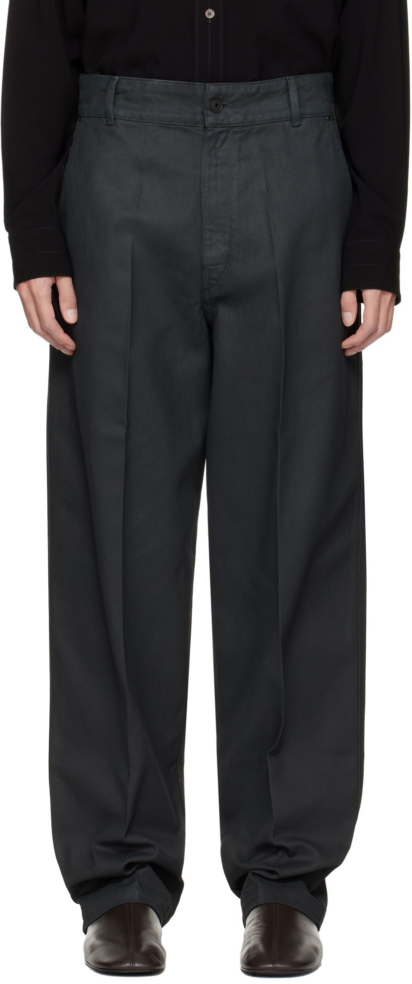 Džínsy LEMAIRE Maxi Barrel Workwear Jeans Šedá | PA1261 LD1059