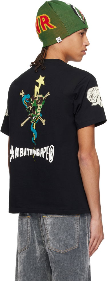 Tričko BAPE A Bathing Ape Souvenir Skull Graphic T-Shirt Čierna | 001TEK801052M, 2