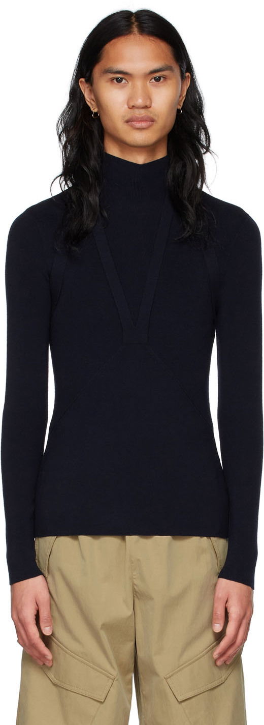 Sveter Dion Lee Wool Turtleneck Navy | C7062S22, 0