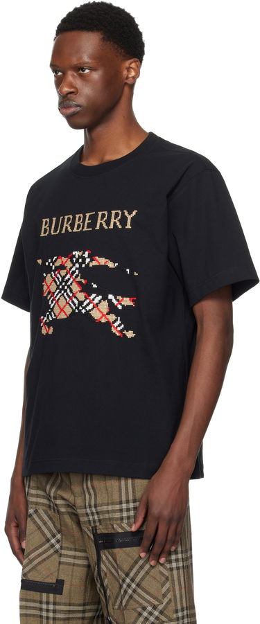 Tričko Burberry Cross Stitch Horseferry Print Cotton T-Shirt Čierna | 8109021, 3