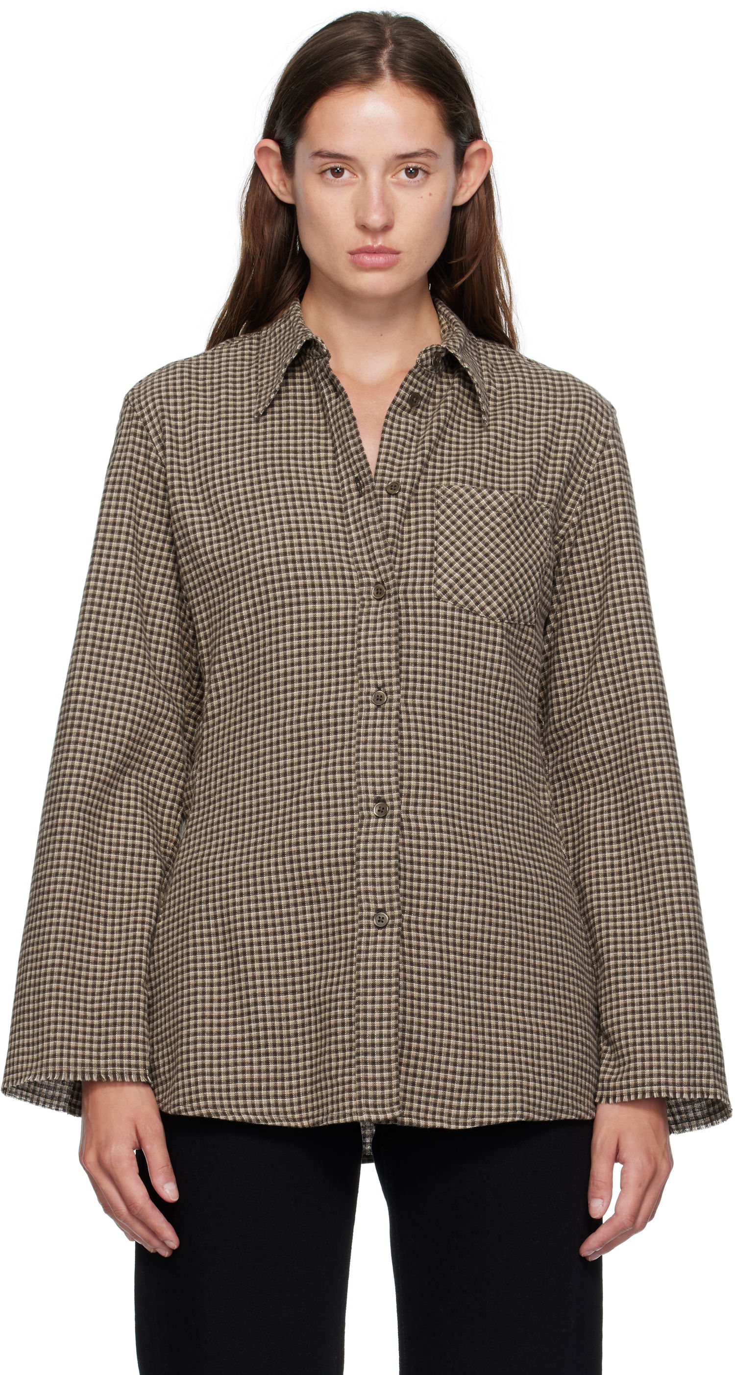 Košeľa OUR LEGACY Our Legacy Daisy Check Button-Down Shirt Hnedá | W4252DE, 0