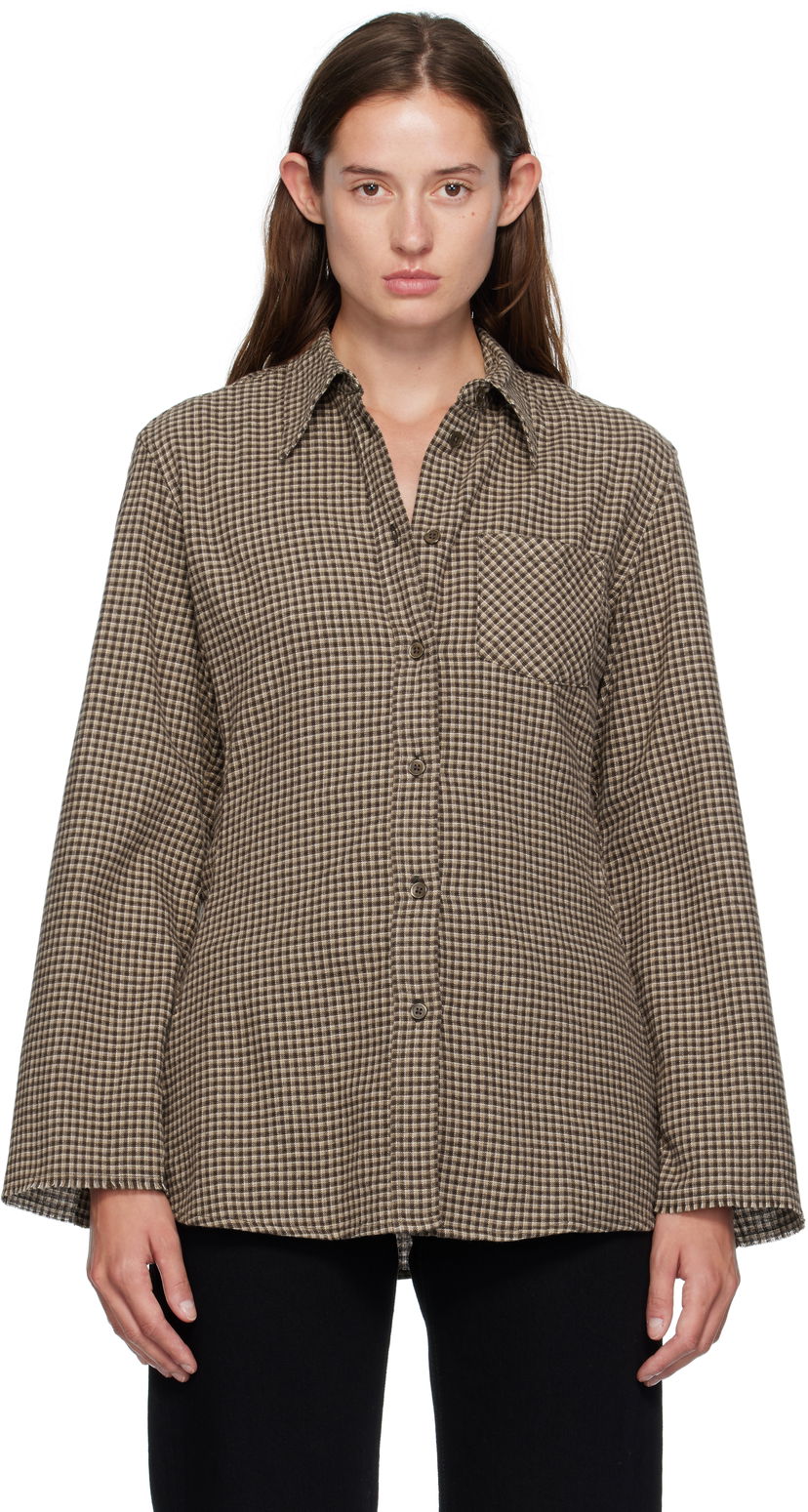Košeľa OUR LEGACY Our Legacy Daisy Check Button-Down Shirt Hnedá | W4252DE