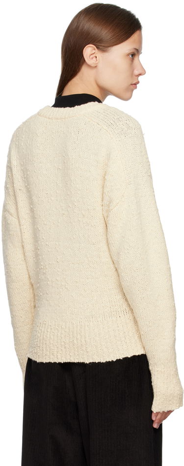 Sveter TOTEME Textured Knit V-Neck Sweater Biela | 224-5106-324, 2