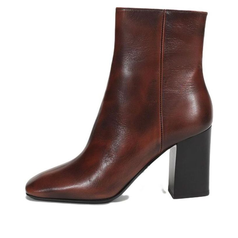 Tenisky a topánky Prada Prada Leather Square Toe Ankle Boots Hnedá | 1T722L_P70_F0005_F_B085