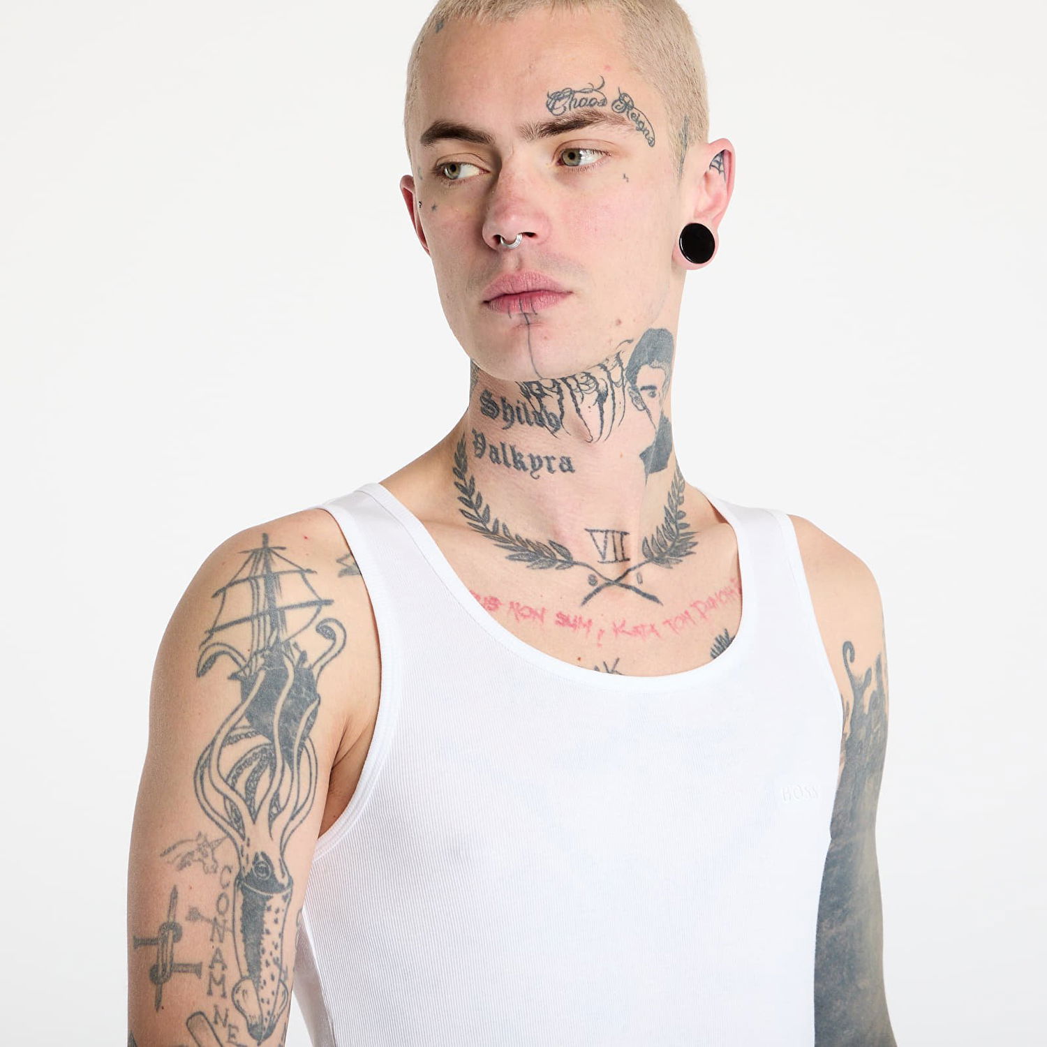 Tielko BOSS Hugo Boss 3-Pack Classic Rib Tank Top Biela | 50542132-100, 1