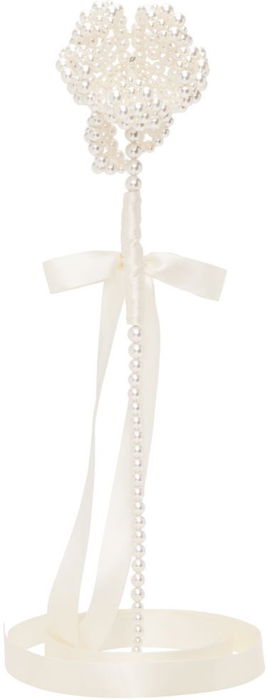 Kľúčenka Simone Rocha Simone Rocha Beaded Large Flower Bag Charm Biela | FLOWER1 0904 PEARL, 0