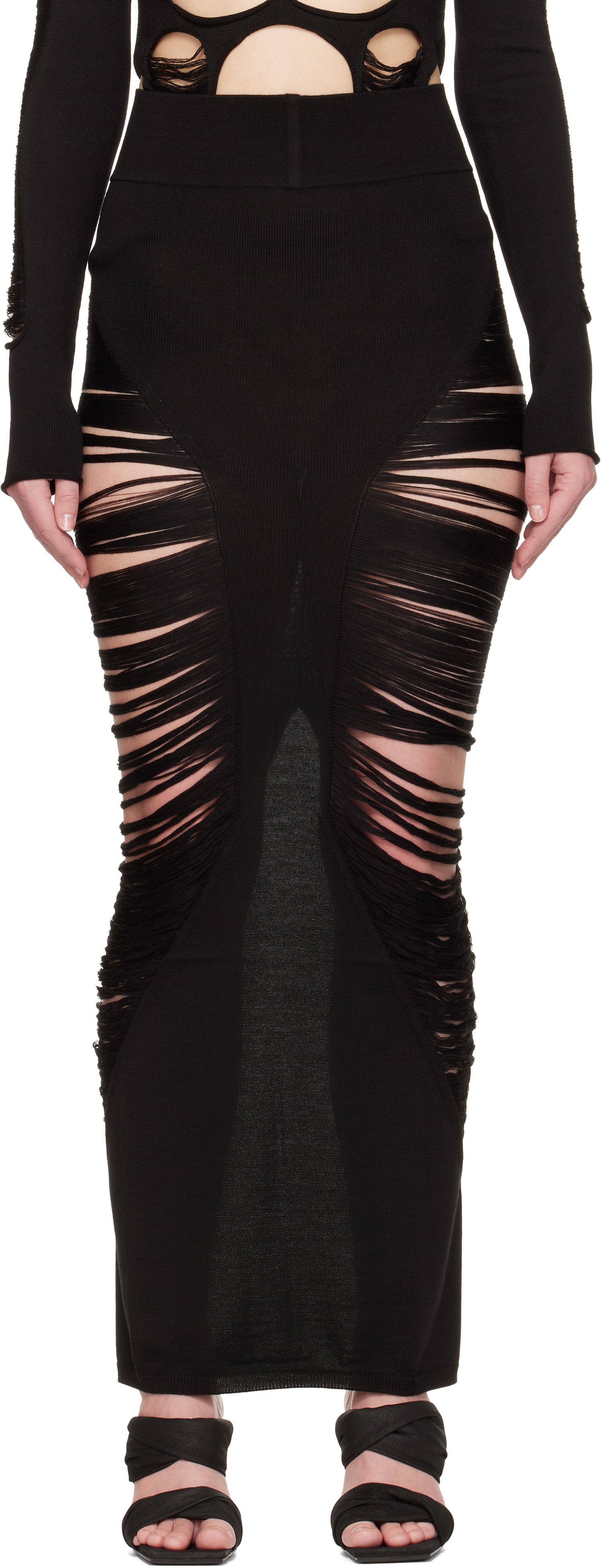Sukňa Rick Owens Rick Owens Hollywood Pillar Maxi Skirt Čierna | RO01E7679 KGRIDM, 0