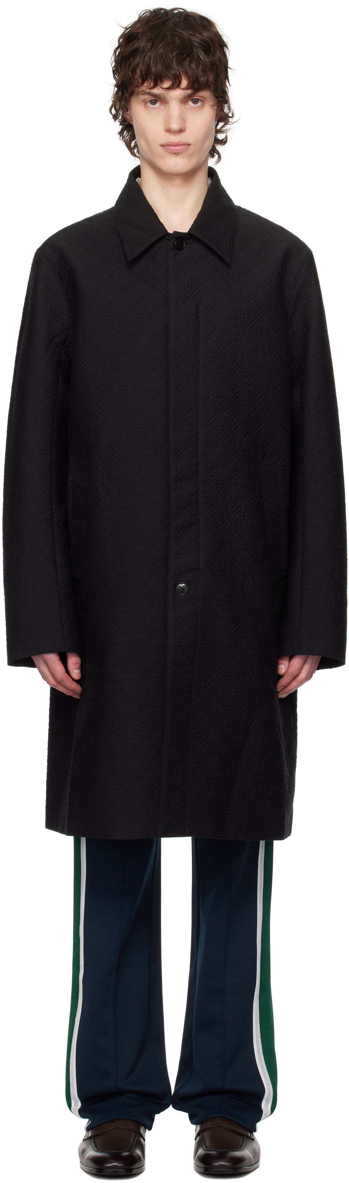 Pláštenka Casablanca Casablanca Jacquard Car Coat Čierna | MPS25-OT-163-01, 0