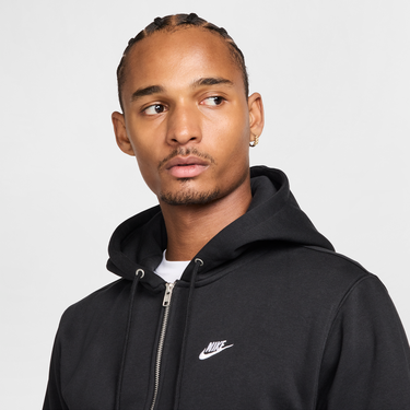 Mikina Nike Nike Club Fleece Full-Zip Hoodie Čierna | FN3861-010, 4