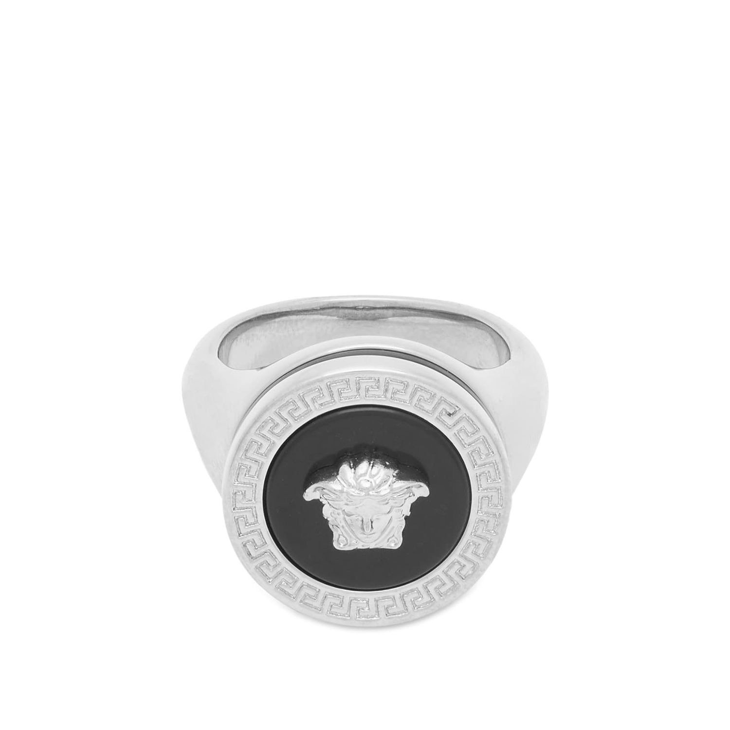 Prsteň Versace Enamel Medusa Ring in Palladium Black Čierna | DG57285-DJMR-4J750, 0