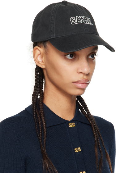 Šiltovka GANNI GANNI Embroidered Logo Baseball Cap Čierna | A6300, 1