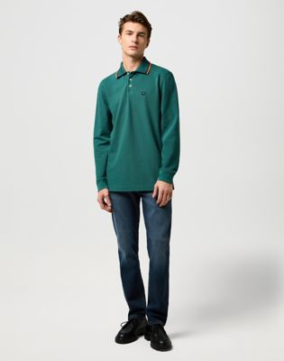 Polo tričko Wrangler Wrangler Long Sleeve Regular Polo Shirt Zelené | 112371507:XXL, 1