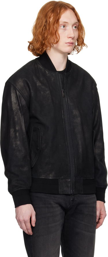 Bomber bunda BOSS BOSS Treated Suede Bomber Jacket Čierna | 50529780, 1