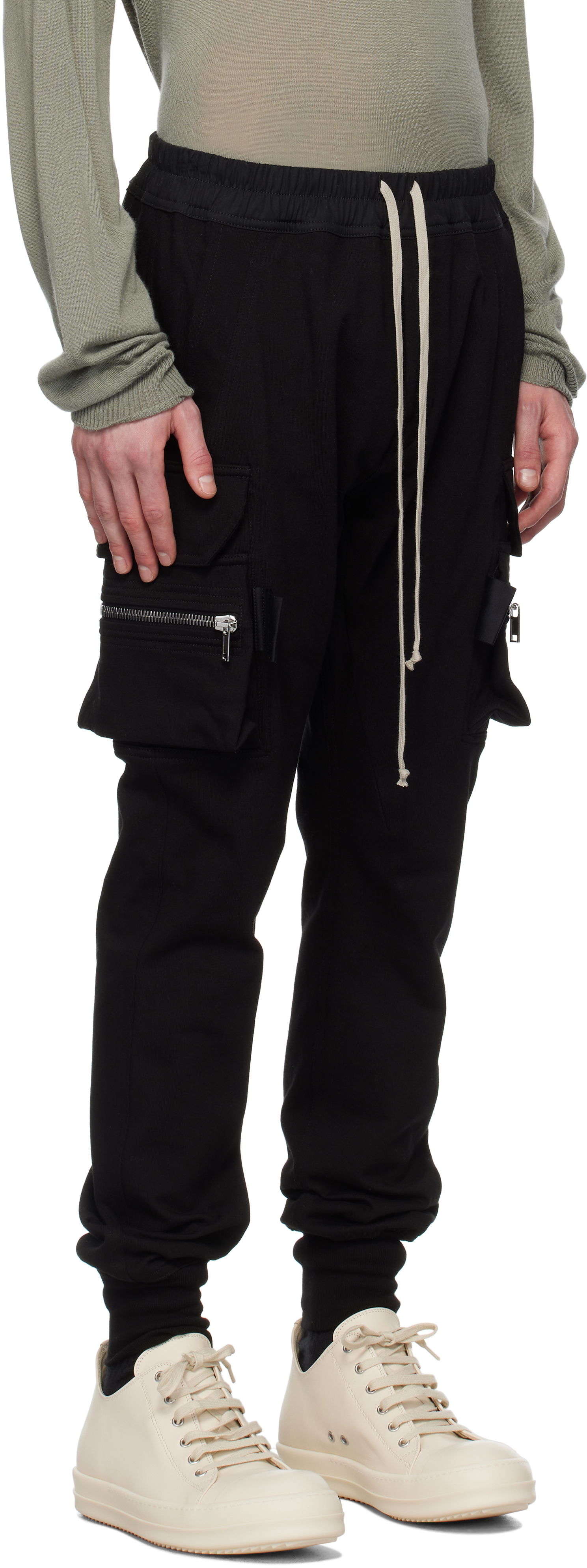 Cargo nohavice Rick Owens Rick Owens Hollywood Mastodon Cargo Pants Čierna | RU01E5396 BA, 1