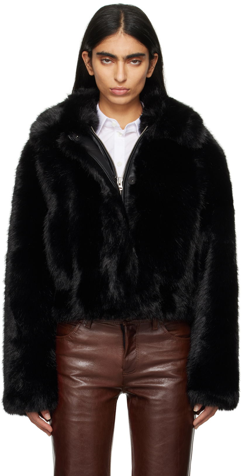 Bomber bunda STAND STUDIO Faux-Fur Jacket Čierna | 66354-9155