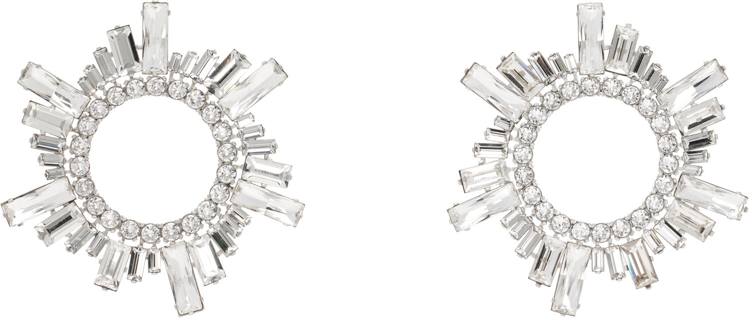 Náušnice Amina Muaddi Amina Muaddi Begum Crystal Hoop Earrings Metalická | BEGUM EARRING, 0