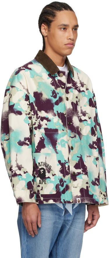 Bunda BAPE A Bathing Ape Map Camo Work Jacket Zelené | 001LJL301001M, 4