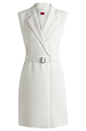 Vesta BOSS Sleeveless Blazer Dress with Belt Biela | 50537609, 0