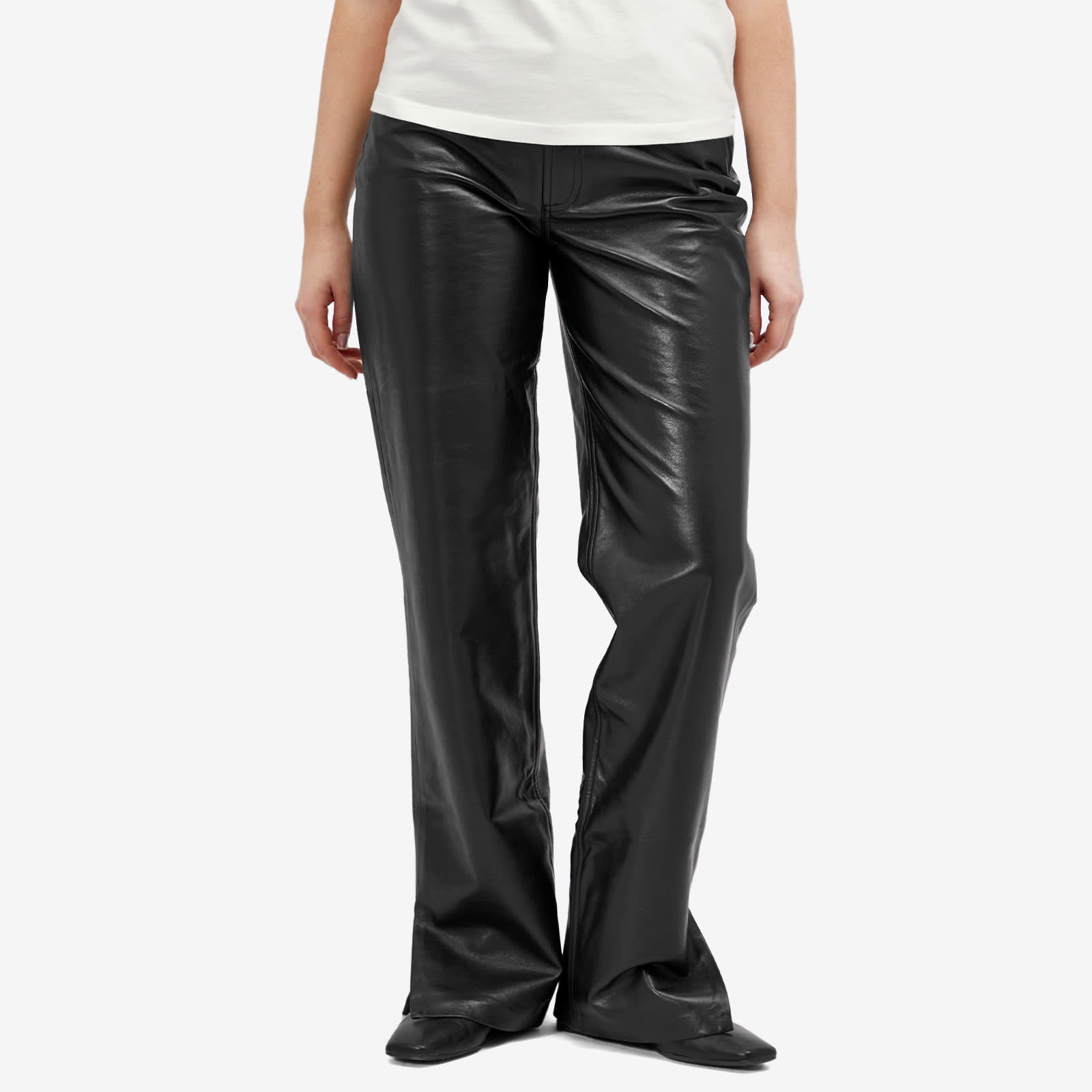 Black Leather Pants 25"