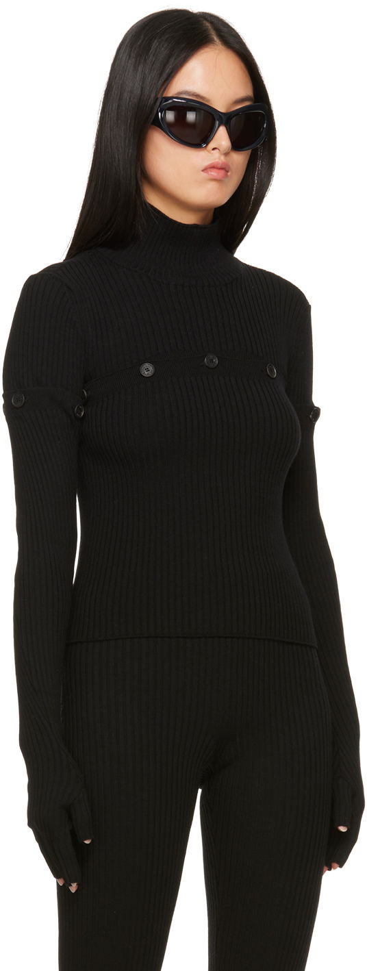 Sveter Jean Paul Gaultier Gaultier Button Turtleneck Čierna | 23/15-F-PL036-M057-00, 1