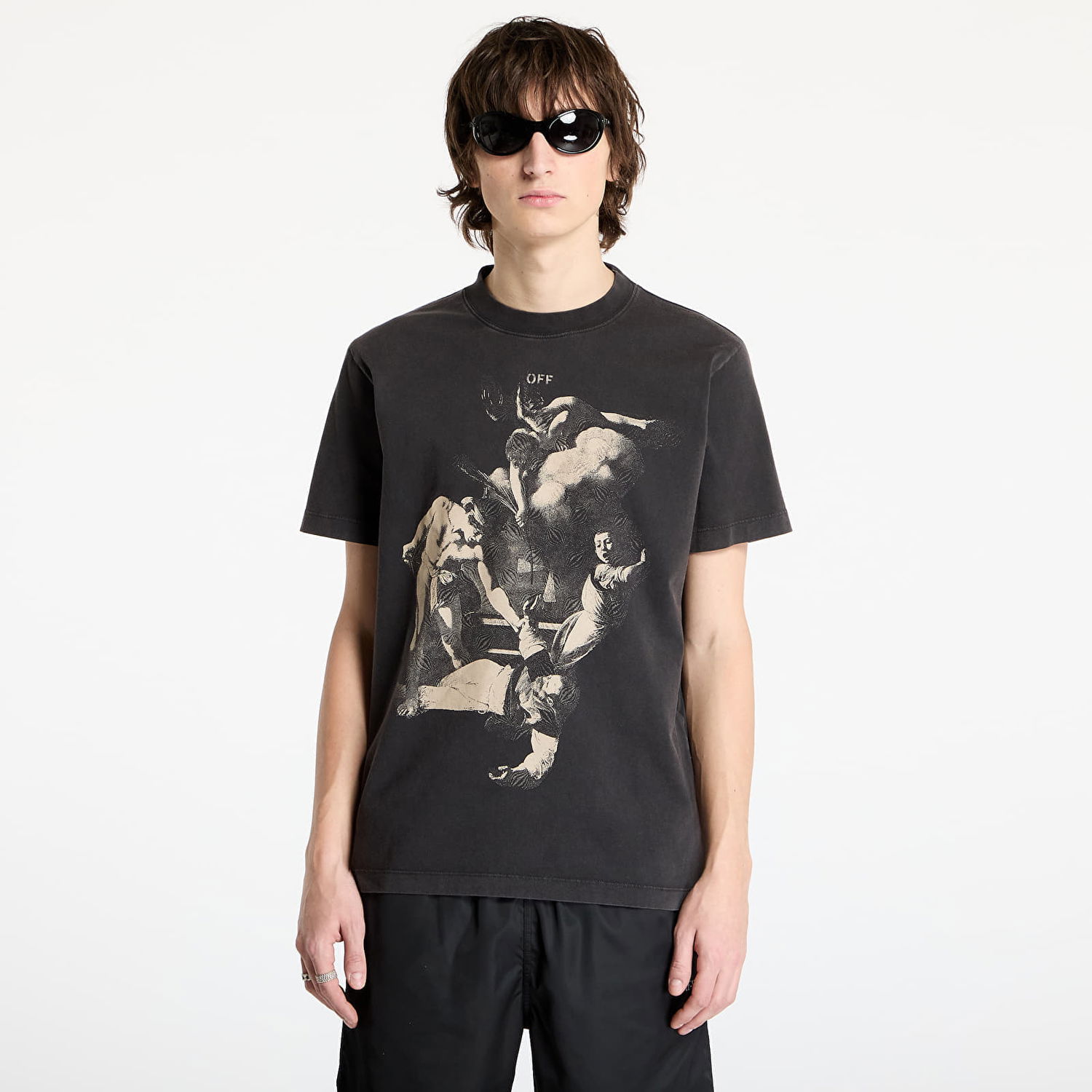 Tričko Off-White Martyrdom Slim Short Sleeve T-Shirt Vintage Čierna | OMAA027S25JER00E1361, 0