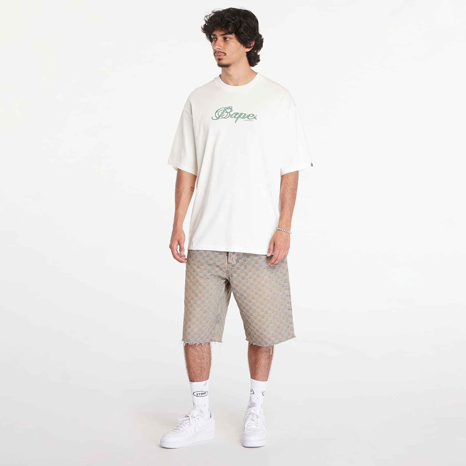 A BATHING APE Logo Relaxed Fit Short Sleeve Tee Ivory