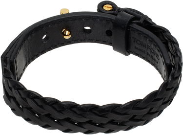 Náramok Tom Ford Black Woven Leather Bracelet Čierna | JM001-ICL001G, 1