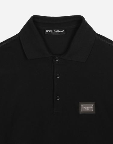 Polo tričko Dolce & Gabbana Cotton Piqué Polo-shirt With Branded Tag Čierna | G8PL4TG7F2HN0000, 2