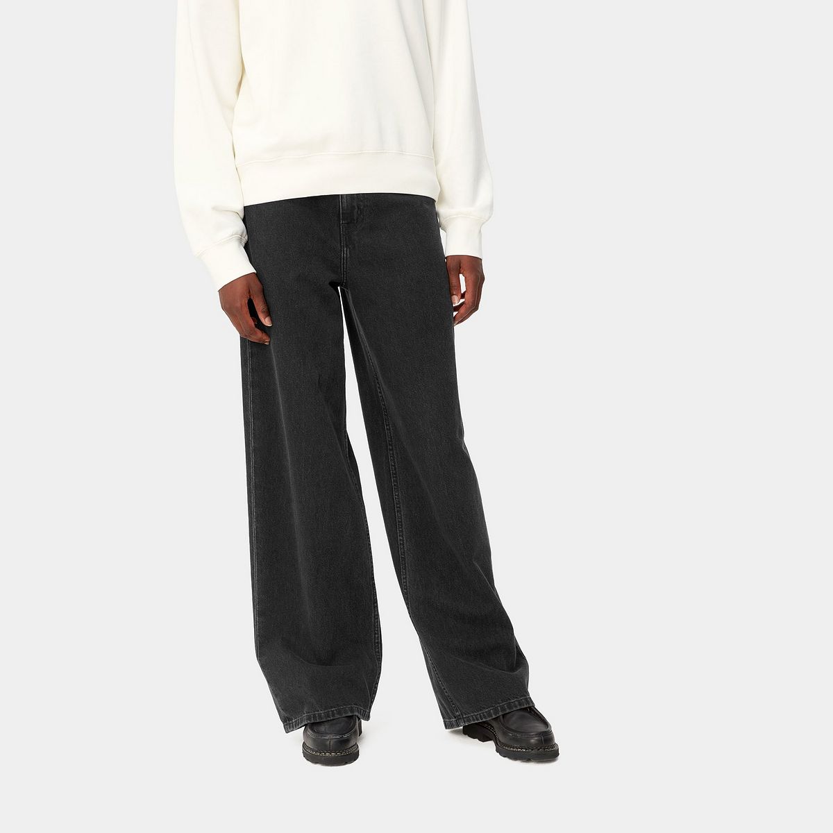 Nohavice Carhartt WIP Jane Pant "Black stone washed" Čierna | I030497_89_06, 0
