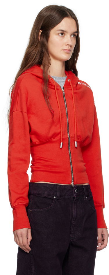 Mikina Eckhaus Latta Eckhaus Latta Snatched Zip-Up Hoodie Červená | 4000-EL-PF25-R -, 1