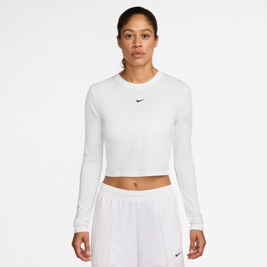Crop Top Nike Sportswear Chill Knit Slim Long-Sleeve Cropped Top Biela | HF5322-102, 0