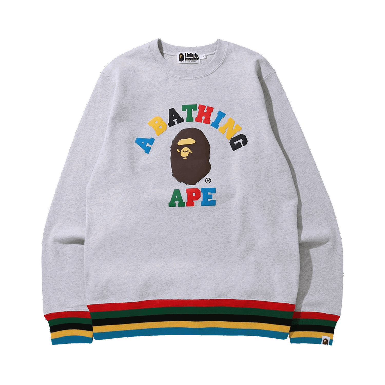 Sveter BAPE College Line Rib Crewneck Šedá | 1G30 113 005 GREY, 0