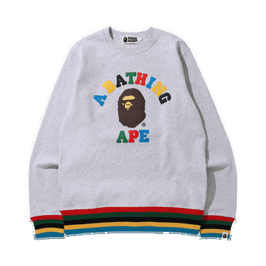 Sveter BAPE College Line Rib Crewneck Šedá | 1G30 113 005 GREY, 0