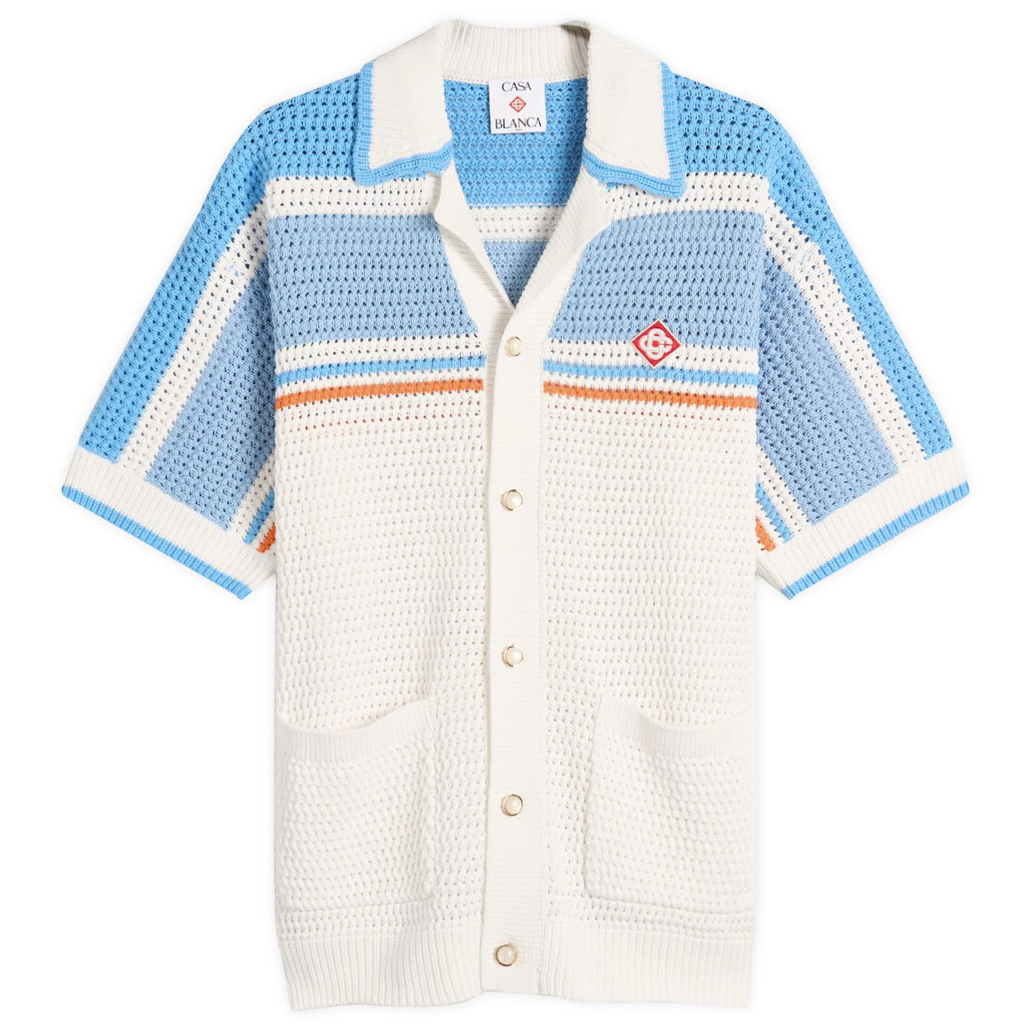 Košeľa Casablanca Casablanca Faux Crochet Cotton Shirt Biela | MPF25-KW-997-01, 0