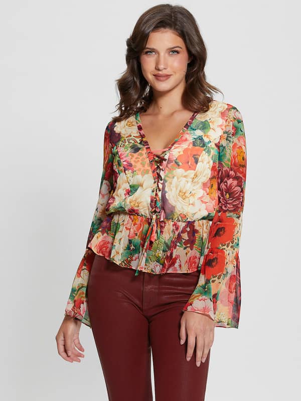 Crinkle Chiffon Blouse