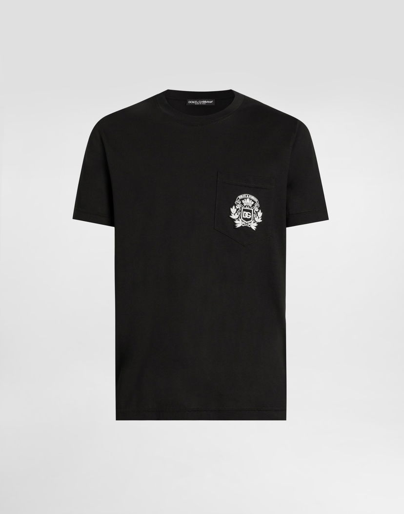 Tričko Dolce & Gabbana Dolce & Gabbana Cotton T-shirt With Embroidery Čierna | G8RA2ZG7PZEN0000
